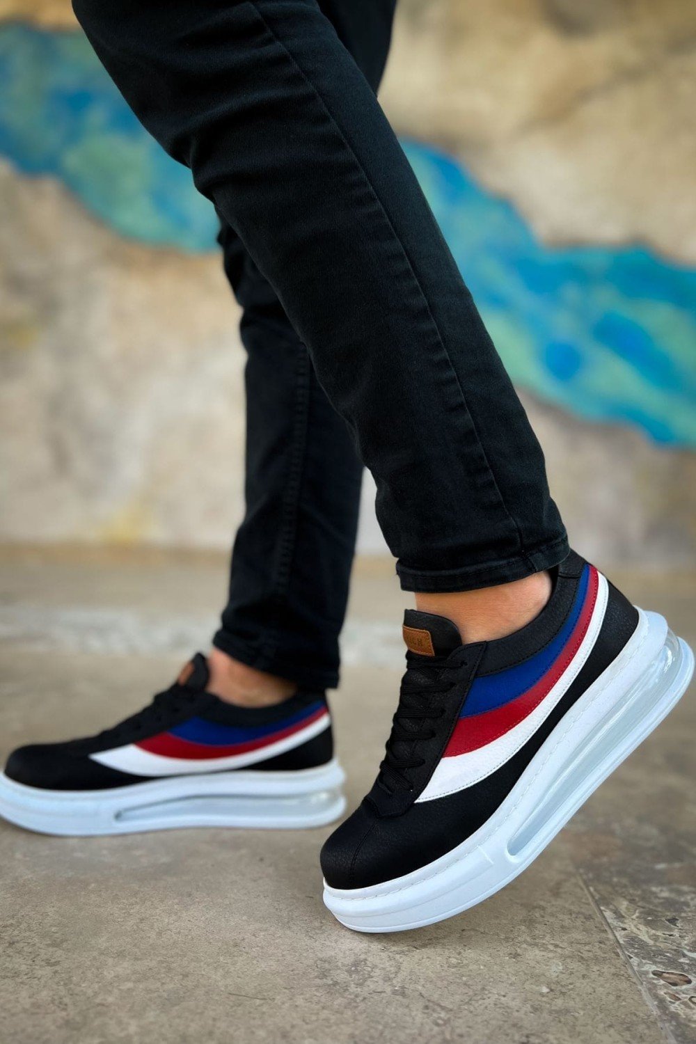 CH171 Ariaso Erkek Günlük Bağcıklı Cilt Spor Sneaker Ayakkabı CBT - Siyah – Chekich Erkek Ayakkabı