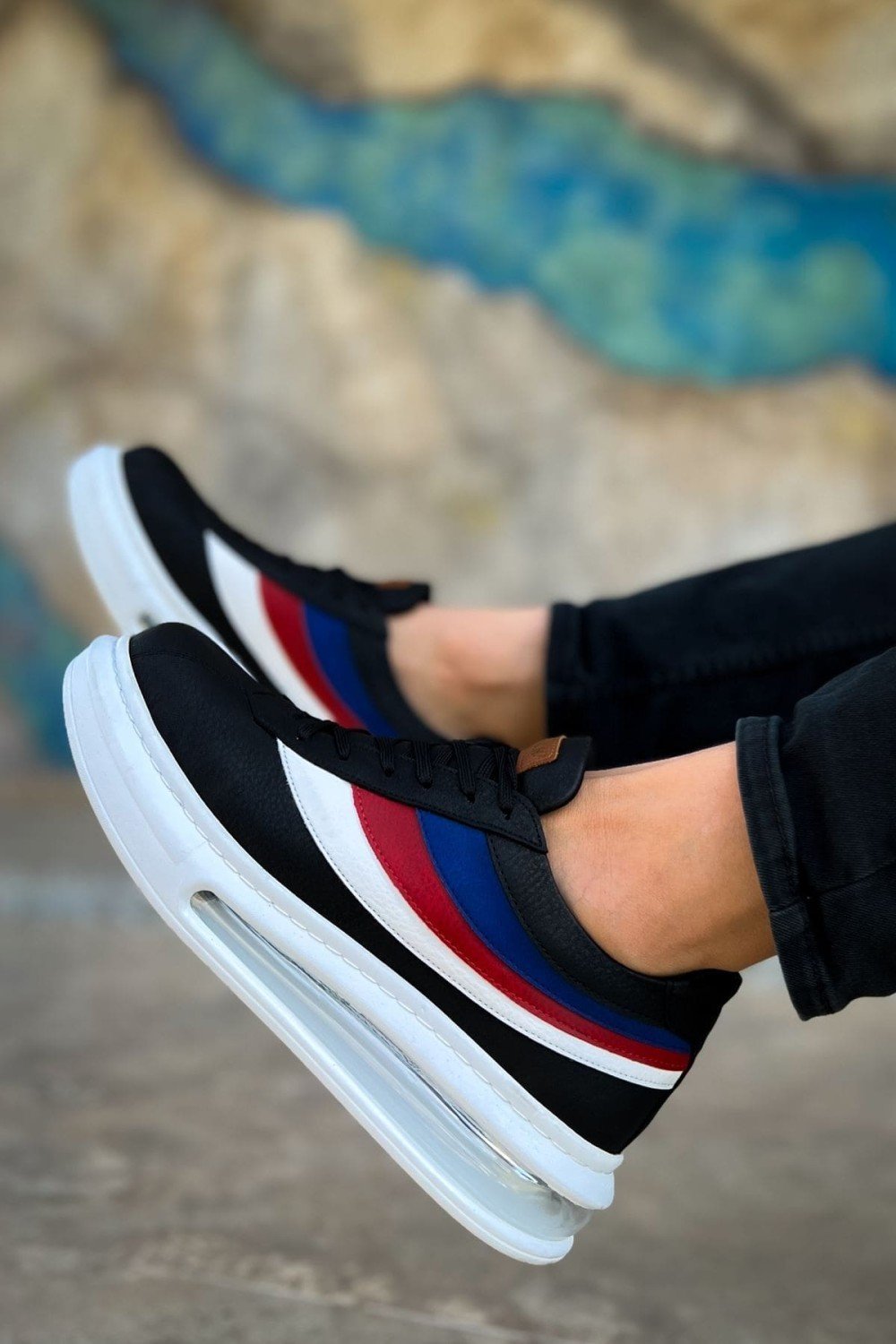 CH171 Ariaso Erkek Günlük Bağcıklı Cilt Spor Sneaker Ayakkabı CBT - Siyah – Chekich Erkek Ayakkabı