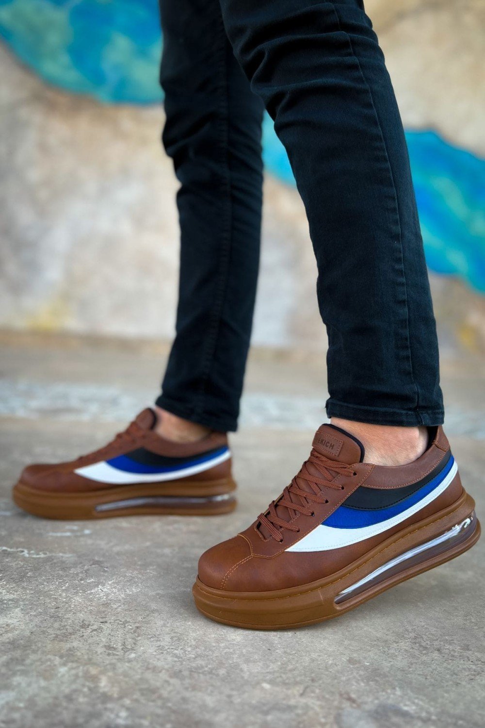 CH171 Ariaso Erkek Günlük Bağcıklı Cilt Spor Sneaker Ayakkabı CTT - Taba – Chekich Erkek Ayakkabı