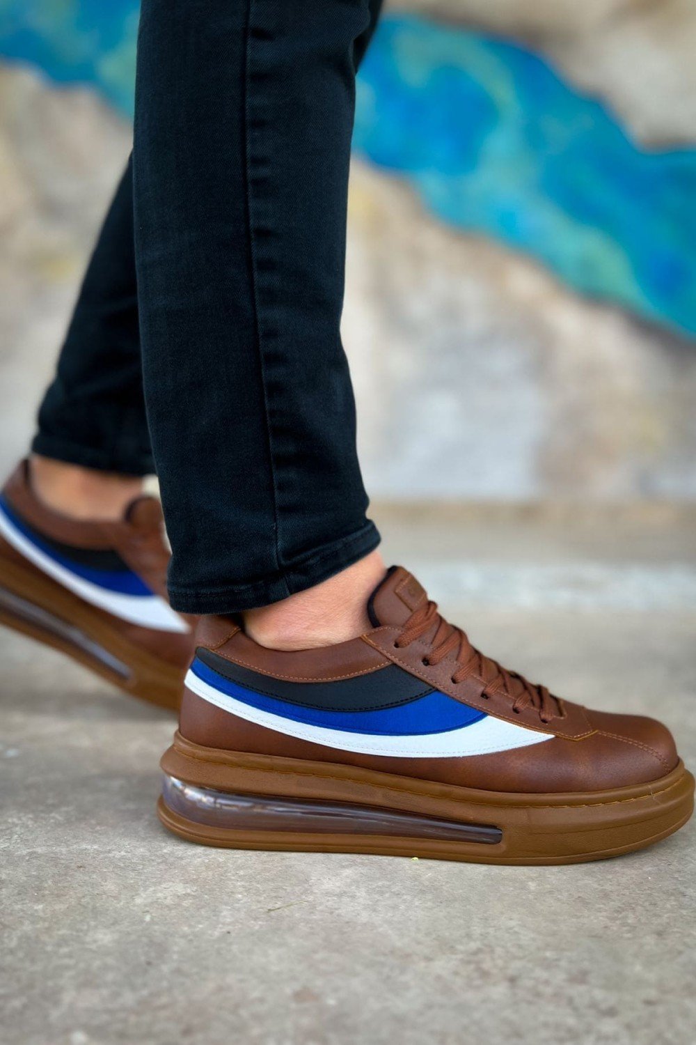 CH171 Ariaso Erkek Günlük Bağcıklı Cilt Spor Sneaker Ayakkabı CTT - Taba – Chekich Erkek Ayakkabı