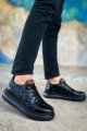 CH171 Ariaso Erkek Günlük Bağcıklı Desenli Rugan Spor Sneaker Ayakkabı RST - Siyah – Chekich Erkek Ayakkabı