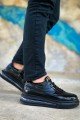 CH171 Ariaso Erkek Günlük Bağcıklı Desenli Rugan Spor Sneaker Ayakkabı RST - Siyah – Chekich Erkek Ayakkabı