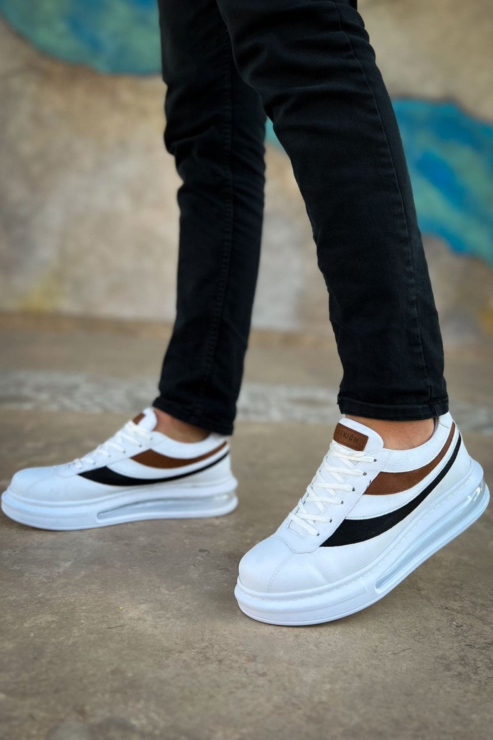 CH172 Ariasa Erkek Günlük Bağcıklı Cilt Spor Sneaker Ayakkabı CBT - Beyaz – Chekich Erkek Ayakkabı