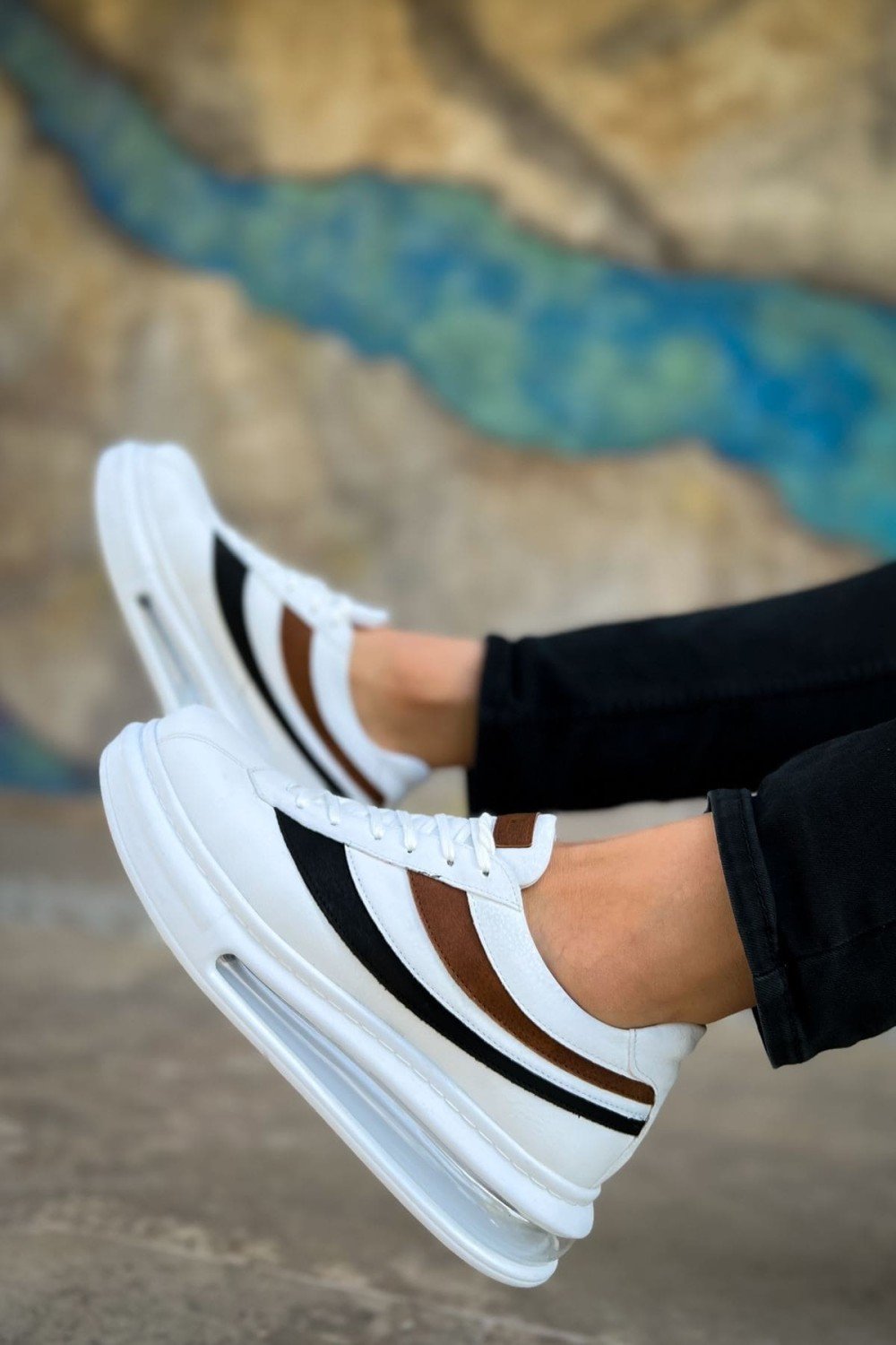 CH172 Ariasa Erkek Günlük Bağcıklı Cilt Spor Sneaker Ayakkabı CBT - Beyaz – Chekich Erkek Ayakkabı