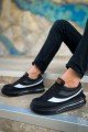 CH172 Ariasa Erkek Günlük Bağcıklı Cilt Spor Sneaker Ayakkabı CST - Siyah – Chekich Erkek Ayakkabı