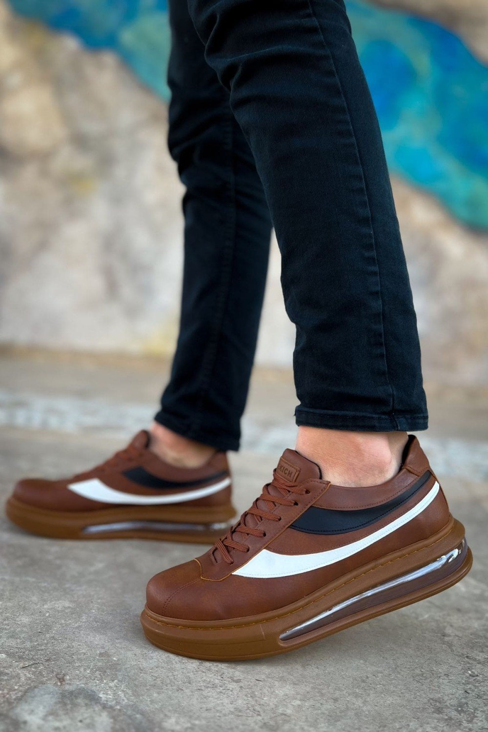 CH172 Ariasa Erkek Günlük Bağcıklı Cilt Spor Sneaker Ayakkabı CTT - Taba – Chekich Erkek Ayakkabı