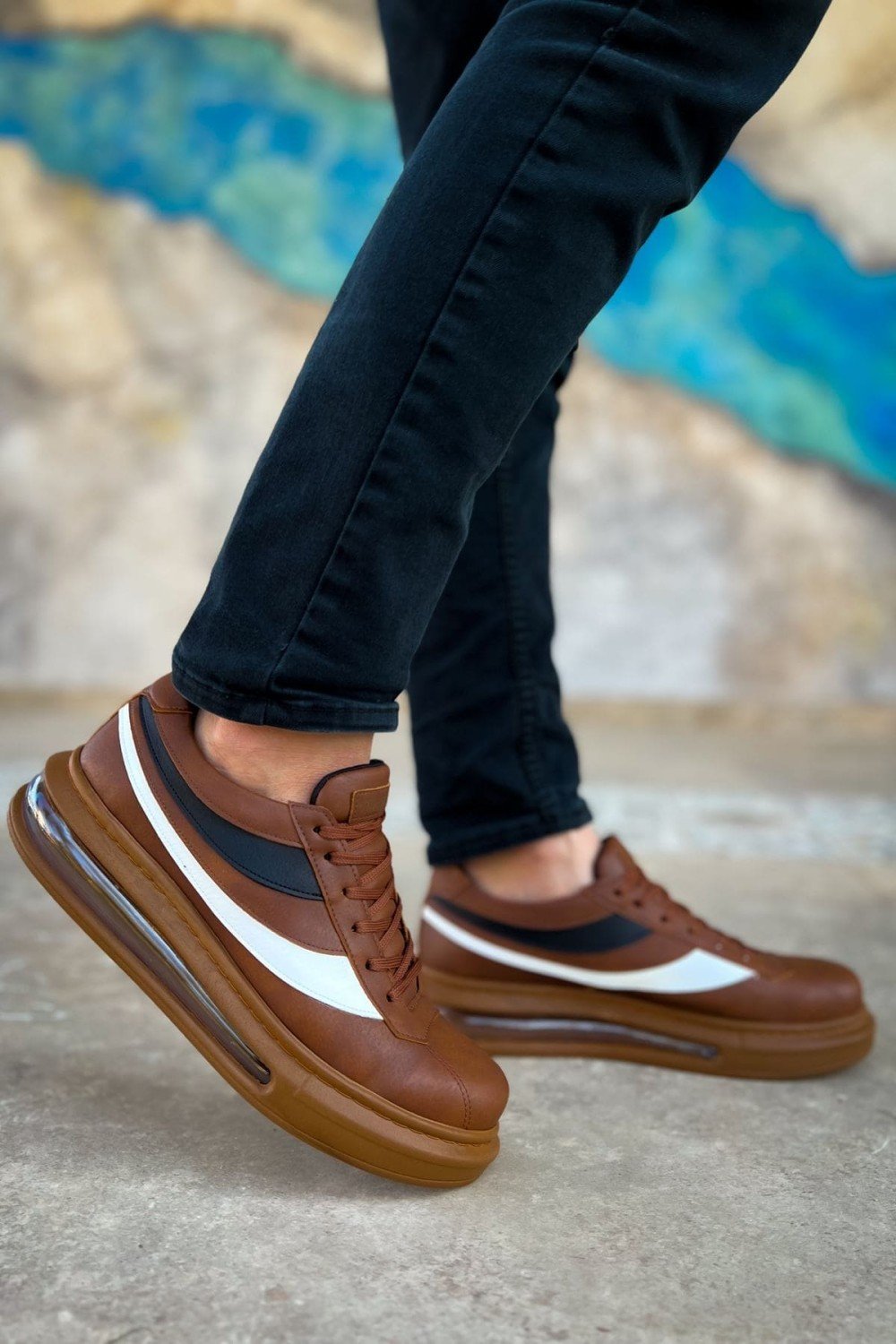 CH172 Ariasa Erkek Günlük Bağcıklı Cilt Spor Sneaker Ayakkabı CTT - Taba – Chekich Erkek Ayakkabı