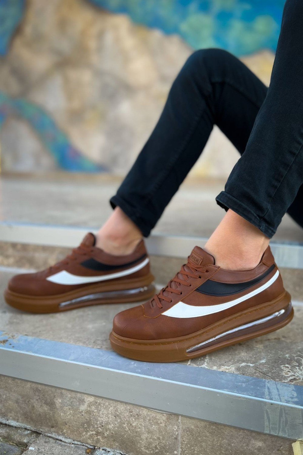 CH172 Ariasa Erkek Günlük Bağcıklı Cilt Spor Sneaker Ayakkabı CTT - Taba – Chekich Erkek Ayakkabı