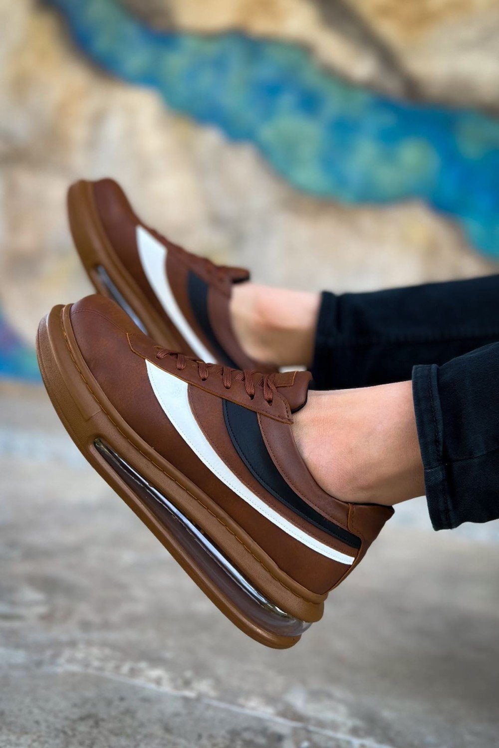 CH172 Ariasa Erkek Günlük Bağcıklı Cilt Spor Sneaker Ayakkabı CTT - Taba – Chekich Erkek Ayakkabı