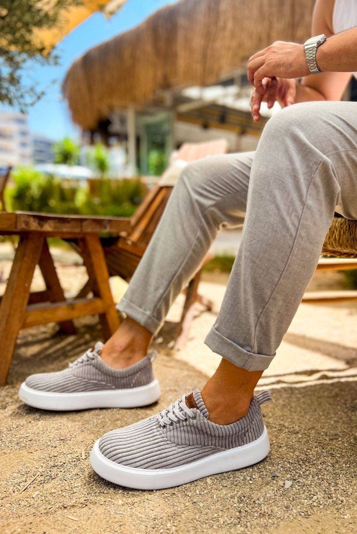 CH173 Velluto Erkek Günlük Bağcıklı Kadife Kumaş Spor Sneaker Ayakkabı KKBT - Antrasit CH173 Velluto Erkek Günlük Bağcıklı Kadife Kumaş Spor Sneaker Ayakkabı KKBT - Antrasit