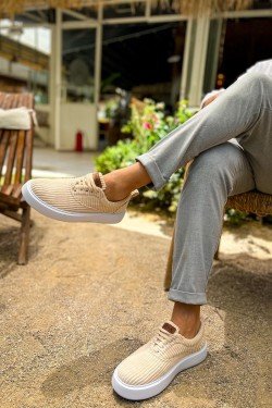 CH173 Velluto Erkek Günlük Bağcıklı Kadife Kumaş Spor Sneaker Ayakkabı KKBT - Bej CH173 Velluto Erkek Günlük Bağcıklı Kadife Kumaş Spor Sneaker Ayakkabı KKBT - Bej