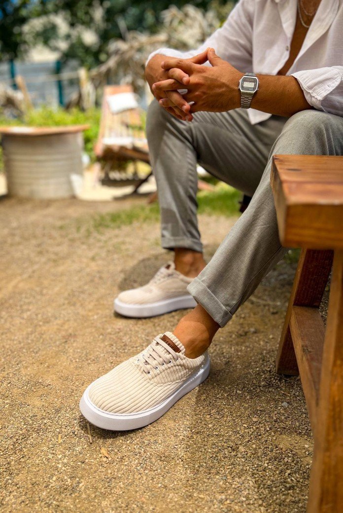 CH173 Velluto Erkek Günlük Bağcıklı Kadife Kumaş Spor Sneaker Ayakkabı KKBT - Beyaz CH173 Velluto Erkek Günlük Bağcıklı Kadife Kumaş Spor Sneaker Ayakkabı KKBT - Beyaz