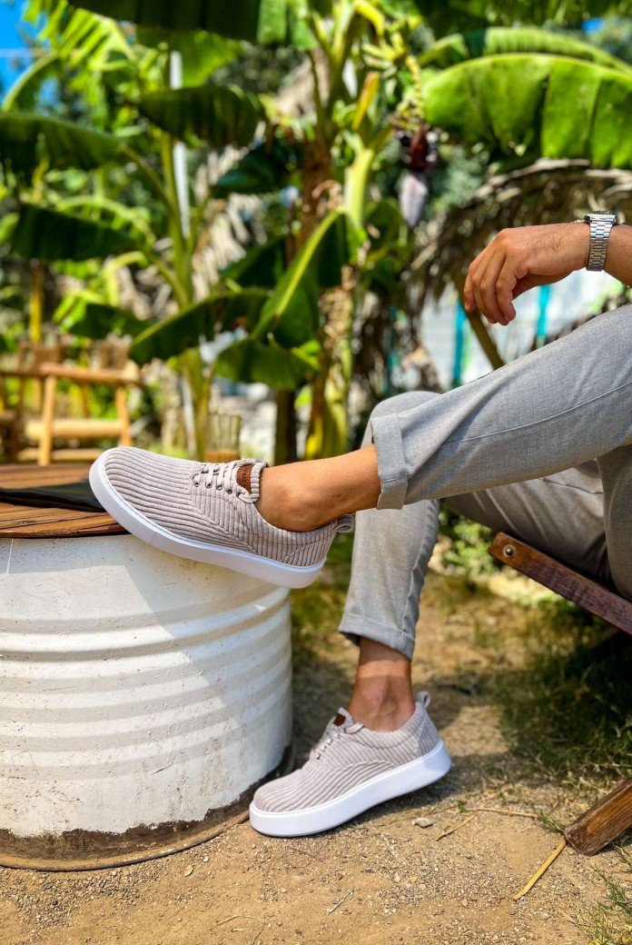 CH173 Velluto Erkek Günlük Bağcıklı Kadife Kumaş Spor Sneaker Ayakkabı KKBT - Gri CH173 Velluto Erkek Günlük Bağcıklı Kadife Kumaş Spor Sneaker Ayakkabı KKBT - Gri