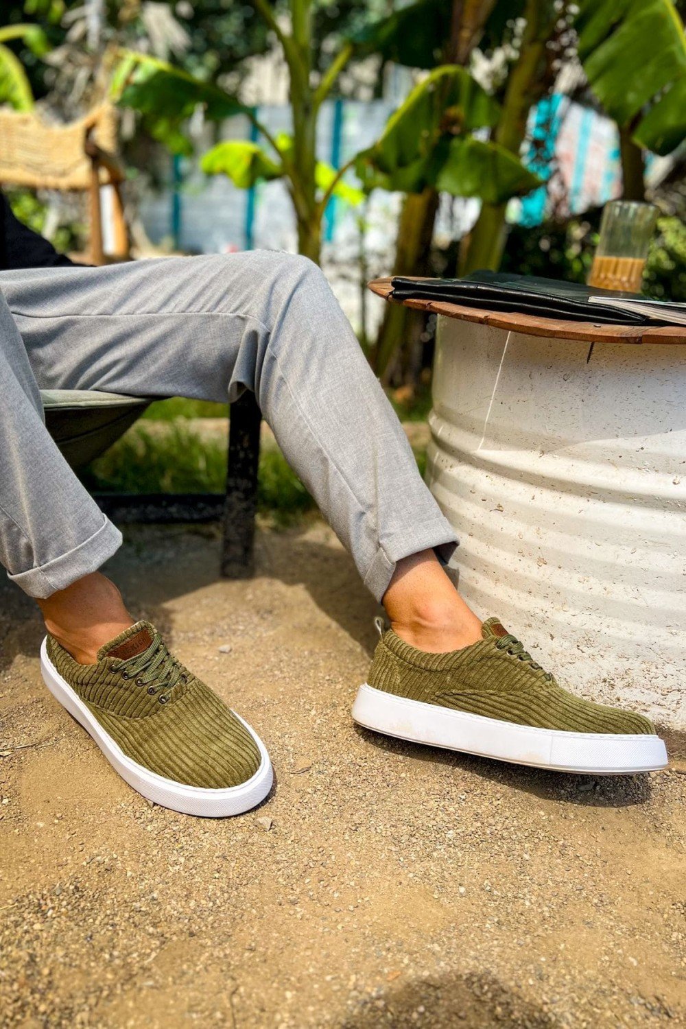 CH173 Velluto Erkek Günlük Bağcıklı Kadife Kumaş Spor Sneaker Ayakkabı KKBT - Haki Erkek Ayakkabı CH173 Velluto Erkek Günlük Bağcıklı Kadife Kumaş Spor Sneaker Ayakkabı KKBT - Haki – Chekich Erkek Ayakkabı
