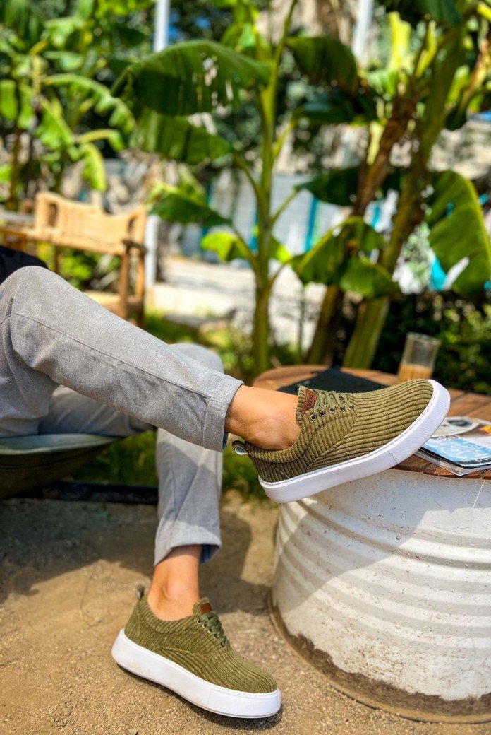 CH173 Velluto Erkek Günlük Bağcıklı Kadife Kumaş Spor Sneaker Ayakkabı KKBT - Haki CH173 Velluto Erkek Günlük Bağcıklı Kadife Kumaş Spor Sneaker Ayakkabı KKBT - Haki