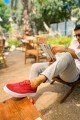 CH173 Velluto Erkek Günlük Bağcıklı Kadife Kumaş Spor Sneaker Ayakkabı KKBT - Kırmızı Erkek Ayakkabı CH173 Velluto Erkek Günlük Bağcıklı Kadife Kumaş Spor Sneaker Ayakkabı KKBT - Kırmızı – Chekich Erkek Ayakkabı