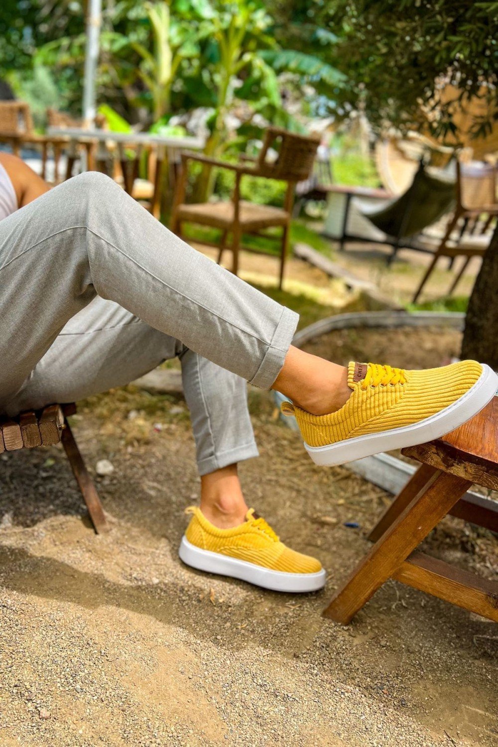 CH173 Velluto Erkek Günlük Bağcıklı Kadife Kumaş Spor Sneaker Ayakkabı KKBT - Sarı Erkek Ayakkabı CH173 Velluto Erkek Günlük Bağcıklı Kadife Kumaş Spor Sneaker Ayakkabı KKBT - Sarı – Chekich Erkek Ayakkabı