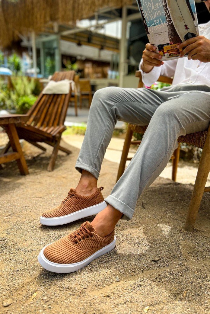 CH173 Velluto Erkek Günlük Bağcıklı Kadife Kumaş Spor Sneaker Ayakkabı KKBT - Taba CH173 Velluto Erkek Günlük Bağcıklı Kadife Kumaş Spor Sneaker Ayakkabı KKBT - Taba