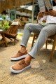 CH173 Velluto Erkek Günlük Bağcıklı Kadife Kumaş Spor Sneaker Ayakkabı KKBT - Taba – Chekich Erkek Ayakkabı