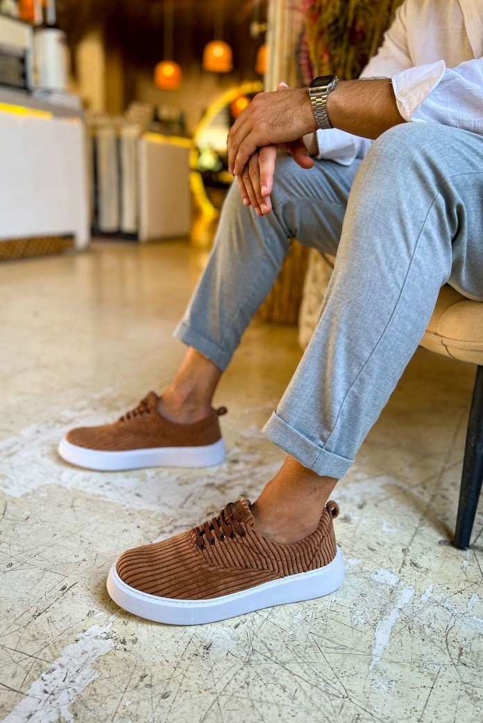 CH173 Velluto Erkek Günlük Bağcıklı Kadife Kumaş Spor Sneaker Ayakkabı KKBT - Taba CH173 Velluto Erkek Günlük Bağcıklı Kadife Kumaş Spor Sneaker Ayakkabı KKBT - Taba