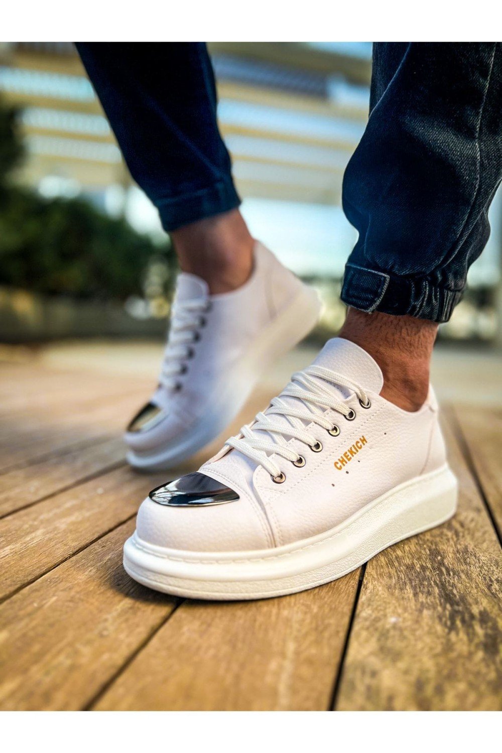 CH175 Mirror Erkek Günlük Bağcıklı Cilt Spor Sneaker Ayakkabı CBT - Beyaz Erkek Ayakkabı CH175 Mirror Erkek Günlük Bağcıklı Cilt Spor Sneaker Ayakkabı CBT - Beyaz – Chekich Erkek Ayakkabı