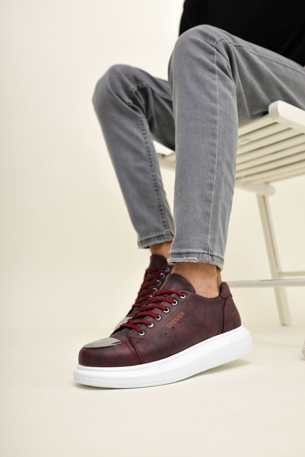 CH175 Mirror Erkek Günlük Bağcıklı Cilt Spor Sneaker Ayakkabı CBT - Bordo Erkek Ayakkabı CH175 Mirror Erkek Günlük Bağcıklı Cilt Spor Sneaker Ayakkabı CBT - Bordo – Chekich Erkek Ayakkabı