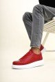 CH175 Mirror Erkek Günlük Bağcıklı Cilt Spor Sneaker Ayakkabı CBT - Kırmızı – Chekich Erkek Ayakkabı