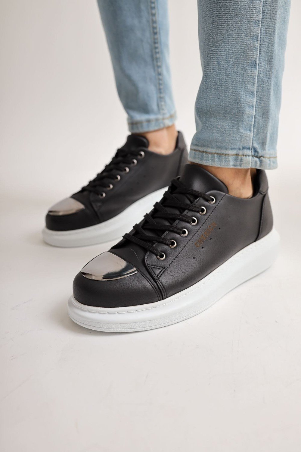 CH175 Mirror Erkek Günlük Bağcıklı Cilt Spor Sneaker Ayakkabı CBT - Siyah – Chekich Erkek Ayakkabı