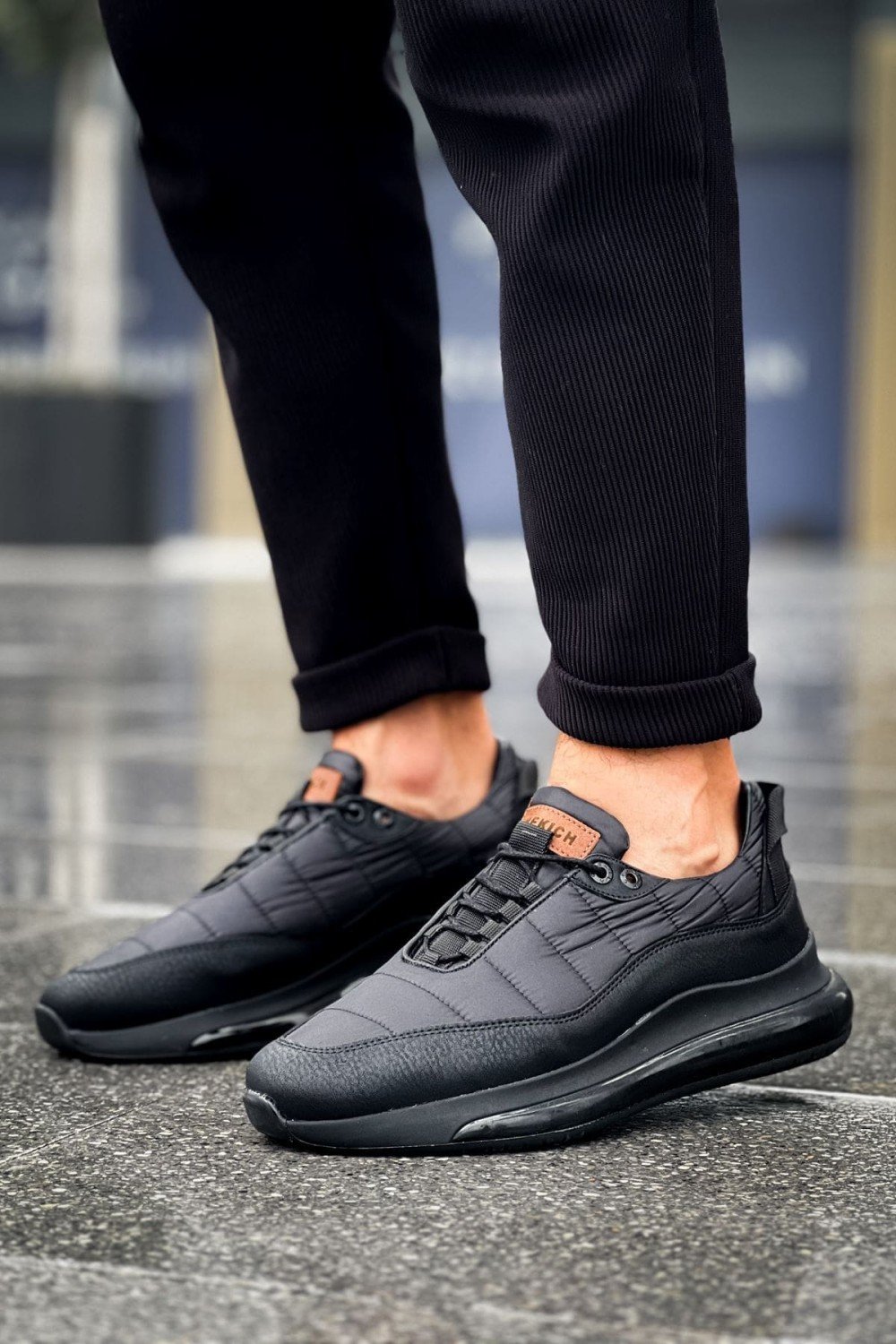 CH179 Sporty Runner Erkek Günlük Bağcıklı Cilt Paraşüt Kumaş Spor Sneaker Ayakkabı CPKST - Siyah Erkek Ayakkabı CH179 Sporty Runner Erkek Günlük Bağcıklı Cilt Paraşüt Kumaş Spor Sneaker Ayakkabı CPKST - Siyah – Chekich Erkek Ayakkabı
