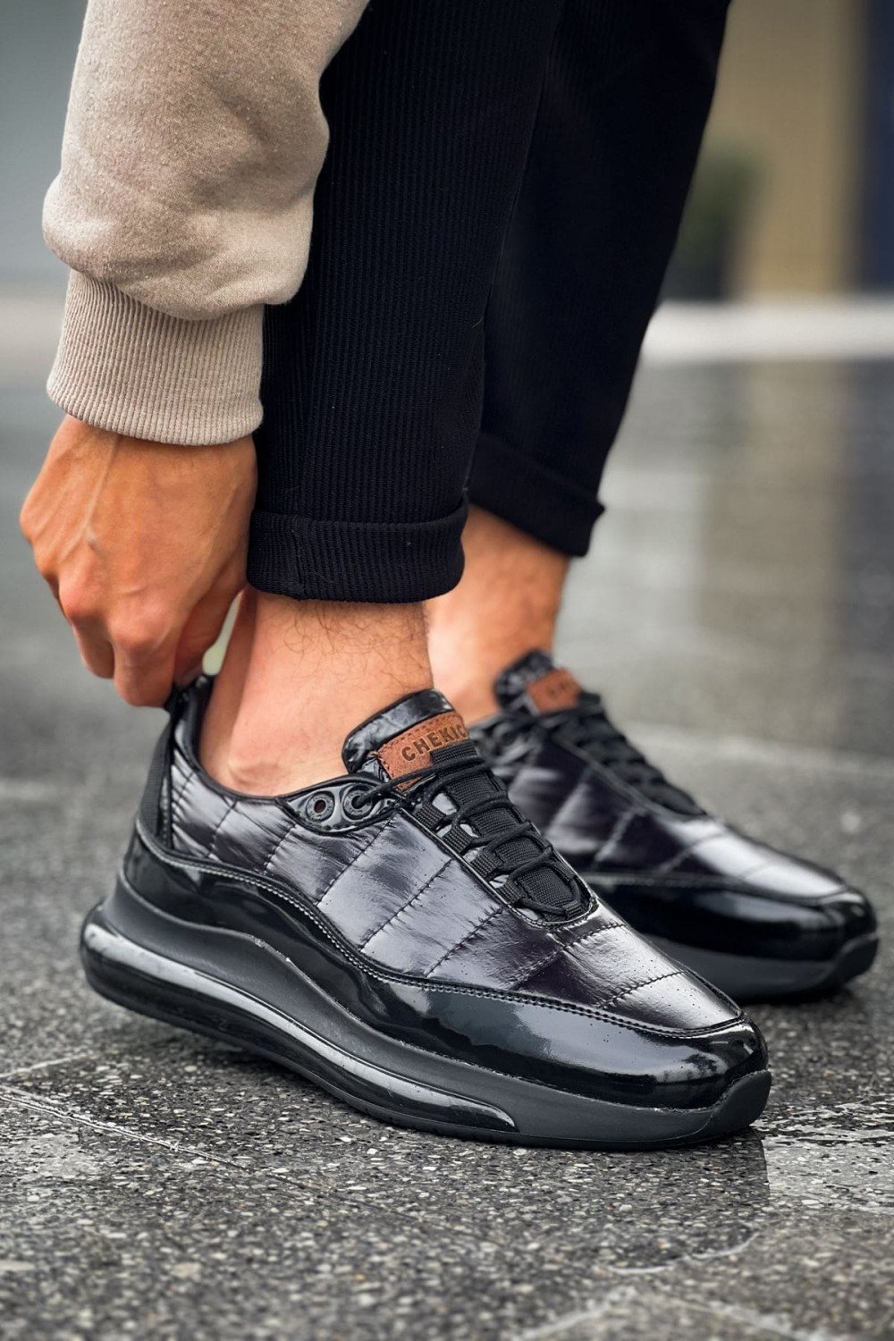 CH179 Sporty Runner Erkek Günlük Bağcıklı Rugan Paraşüt Kumaş Spor Sneaker Ayakkabı RPKST - Siyah Erkek Ayakkabı CH179 Sporty Runner Erkek Günlük Bağcıklı Rugan Paraşüt Kumaş Spor Sneaker Ayakkabı RPKST - Siyah – Chekich Erkek Ayakkabı