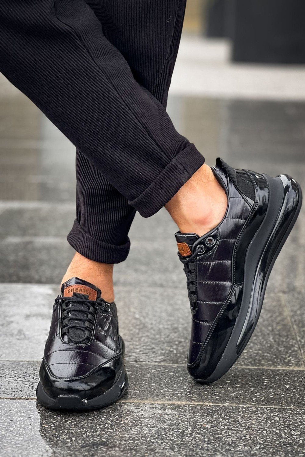 CH179 Sporty Runner Erkek Günlük Bağcıklı Rugan Paraşüt Kumaş Spor Sneaker Ayakkabı RPKST - Siyah Erkek Ayakkabı CH179 Sporty Runner Erkek Günlük Bağcıklı Rugan Paraşüt Kumaş Spor Sneaker Ayakkabı RPKST - Siyah – Chekich Erkek Ayakkabı