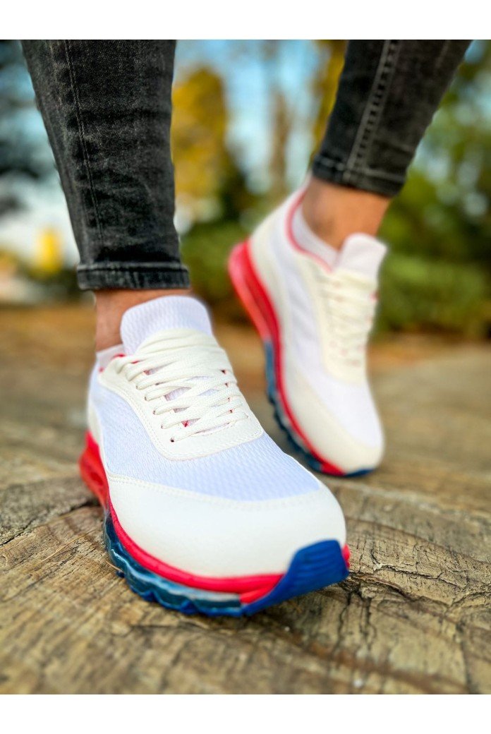 CH181 İpekyol Erkek Günlük Bağcıklı Cilt Triko Spor Sneaker Ayakkabı CTRT - Beyaz/Kırmızı CH181 İpekyol Erkek Günlük Bağcıklı Cilt Triko Spor Sneaker Ayakkabı CTRT - Beyaz/Kırmızı