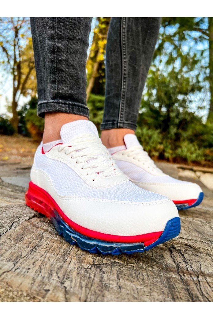 CH181 İpekyol Erkek Günlük Bağcıklı Cilt Triko Spor Sneaker Ayakkabı CTRT - Beyaz/Kırmızı CH181 İpekyol Erkek Günlük Bağcıklı Cilt Triko Spor Sneaker Ayakkabı CTRT - Beyaz/Kırmızı