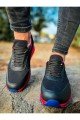 CH181 İpekyol Erkek Günlük Bağcıklı Cilt Triko Spor Sneaker Ayakkabı CTRT - Siyah/Kırmızı – Chekich Erkek Ayakkabı