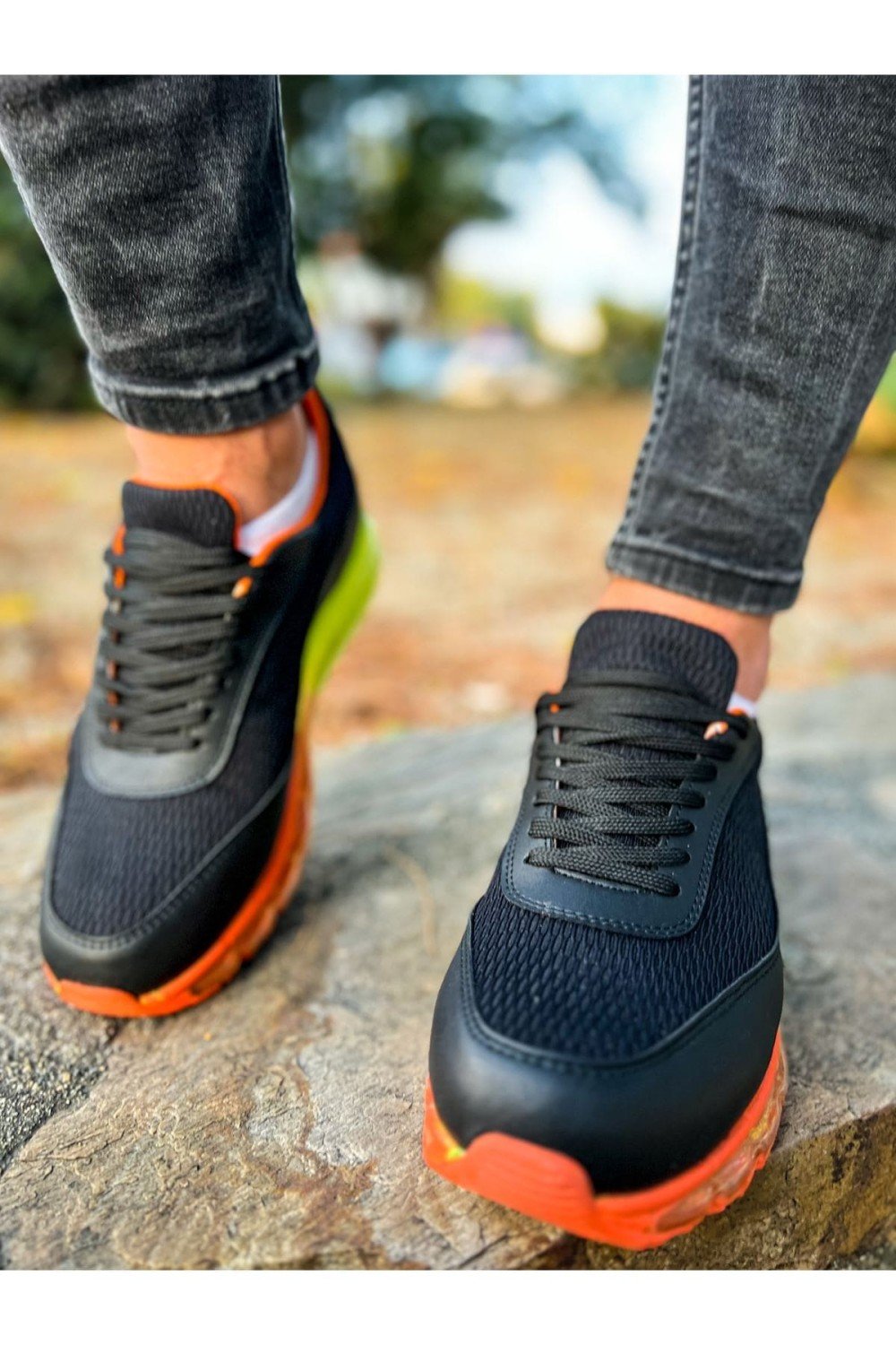CH181 İpekyol Erkek Günlük Bağcıklı Cilt Triko Spor Sneaker Ayakkabı CTRT - Siyah/Turuncu Erkek Ayakkabı CH181 İpekyol Erkek Günlük Bağcıklı Cilt Triko Spor Sneaker Ayakkabı CTRT - Siyah/Turuncu – Chekich Erkek Ayakkabı