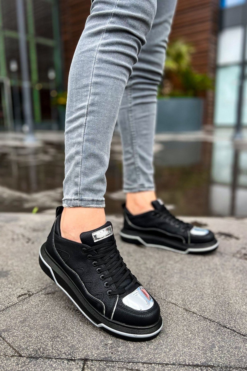 CH183 Jet Setter Mirror Erkek Günlük Bağcıklı Cilt Spor Sneaker Ayakkabı CST - Siyah/Silver Erkek Ayakkabı CH183 Jet Setter Mirror Erkek Günlük Bağcıklı Cilt Spor Sneaker Ayakkabı CST - Siyah/Silver – Chekich Erkek Ayakkabı