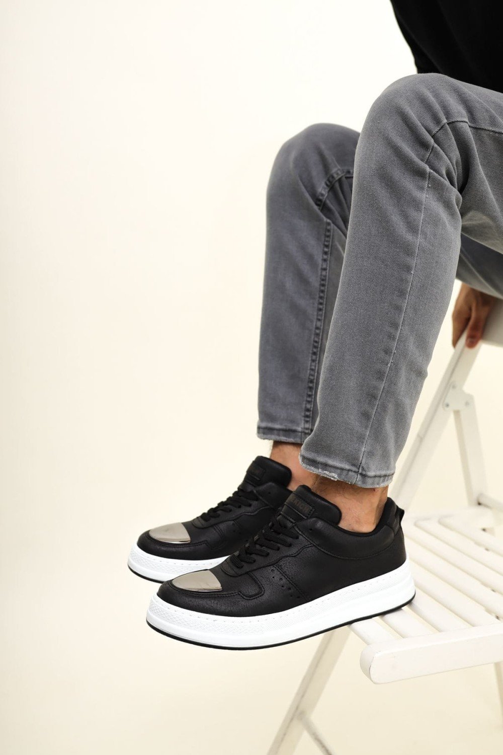 CH185 Force Mirror Erkek Günlük Bağcıklı Cilt Spor Sneaker Ayakkabı CBT - Siyah Erkek Ayakkabı CH185 Force Mirror Erkek Günlük Bağcıklı Cilt Spor Sneaker Ayakkabı CBT - Siyah – Chekich Erkek Ayakkabı