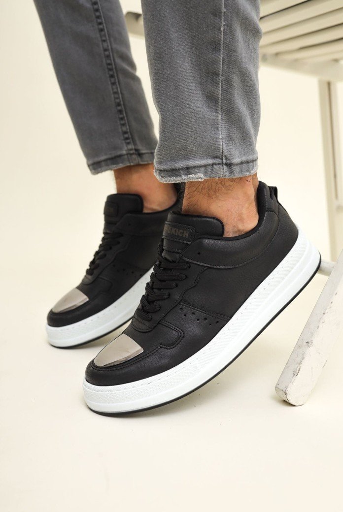 CH185 Force Mirror Erkek Günlük Bağcıklı Cilt Spor Sneaker Ayakkabı CBT - Siyah CH185 Force Mirror Erkek Günlük Bağcıklı Cilt Spor Sneaker Ayakkabı CBT - Siyah