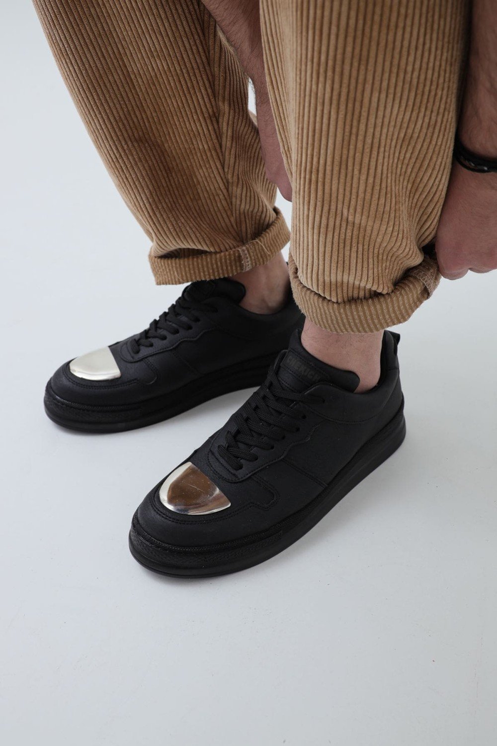 CH185 Force Mirror Erkek Günlük Bağcıklı Cilt Spor Sneaker Ayakkabı CST - Siyah – Chekich Erkek Ayakkabı