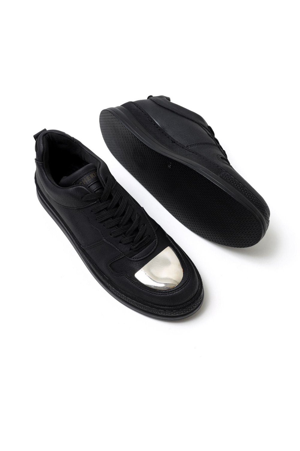 CH185 Force Mirror Erkek Günlük Bağcıklı Cilt Spor Sneaker Ayakkabı CST - Siyah – Chekich Erkek Ayakkabı