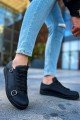 CH191 Side Buckle Erkek Günlük Bağcıklı Cilt Spor Sneaker Ayakkabı CST - Siyah Erkek Ayakkabı CH191 Side Buckle Erkek Günlük Bağcıklı Cilt Spor Sneaker Ayakkabı CST - Siyah – Chekich Erkek Ayakkabı