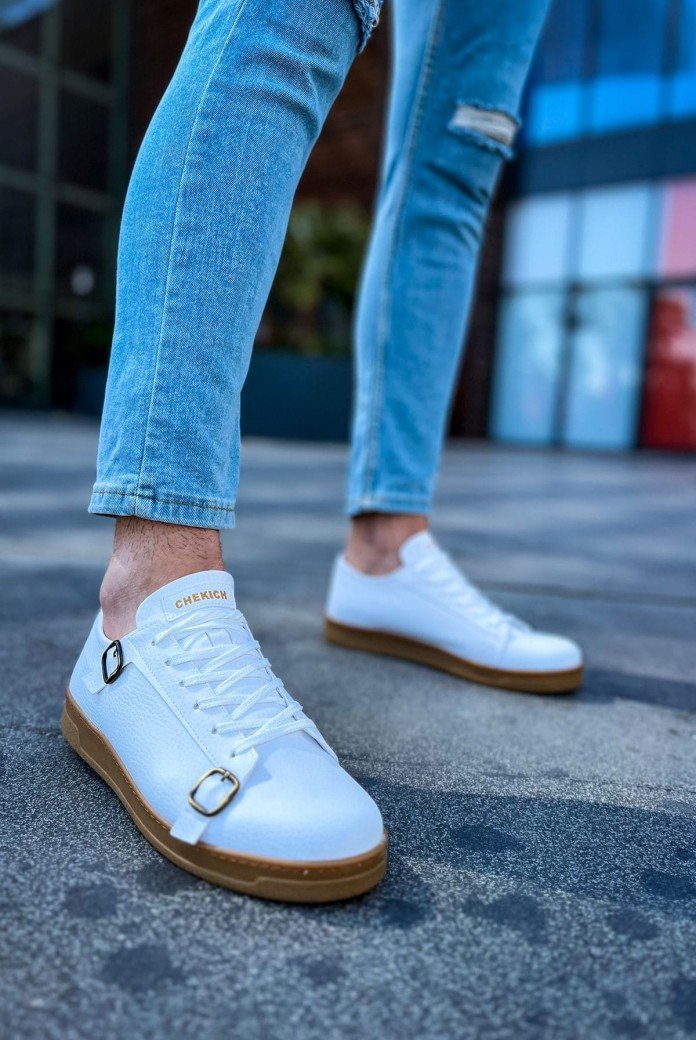 CH191 Side Buckle Erkek Günlük Bağcıklı Krep Taban Cilt Spor Sneaker Ayakkabı CKT - Beyaz CH191 Side Buckle Erkek Günlük Bağcıklı Krep Taban Cilt Spor Sneaker Ayakkabı CKT - Beyaz