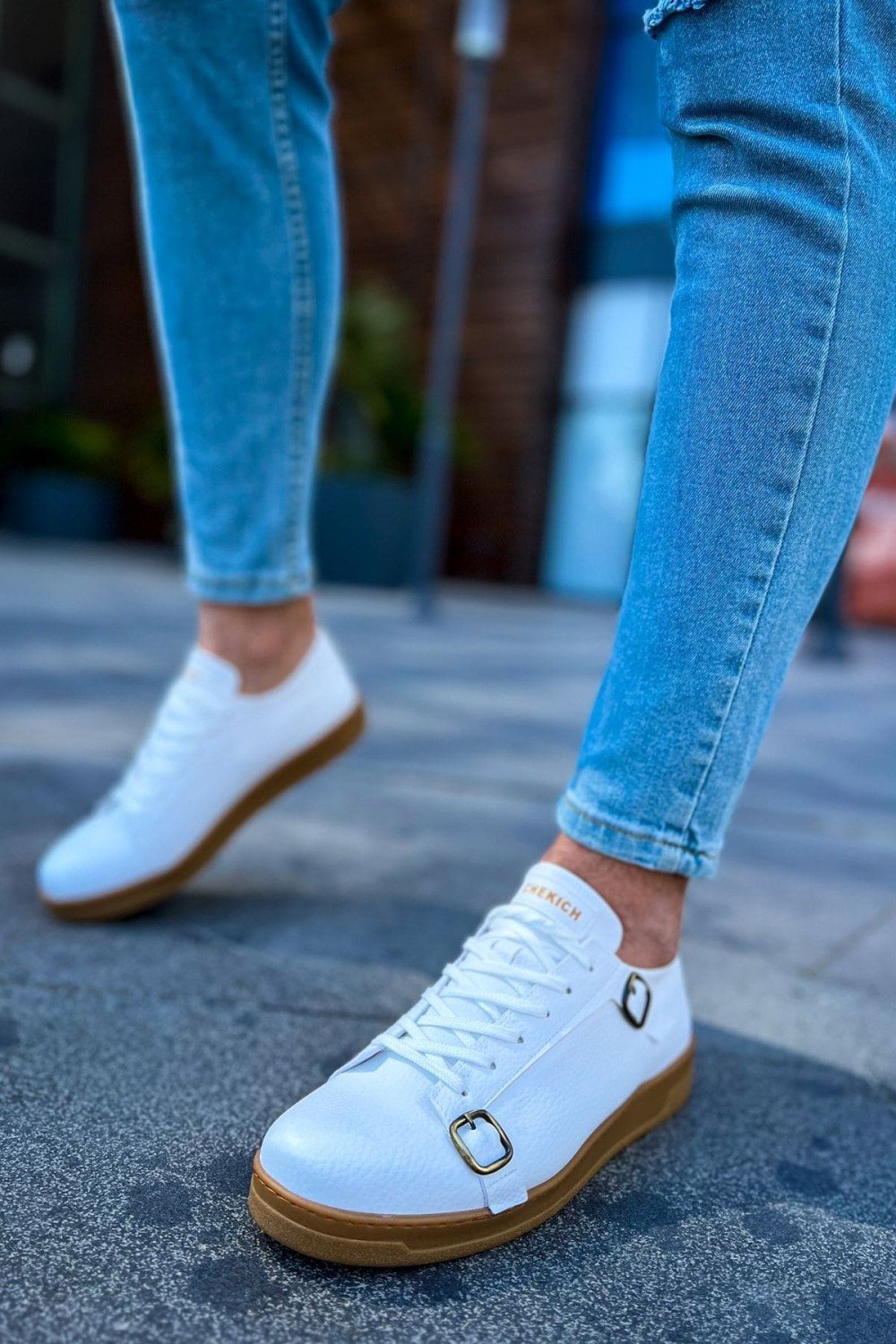 CH191 Side Buckle Erkek Günlük Bağcıklı Krep Taban Cilt Spor Sneaker Ayakkabı CKT - Beyaz Erkek Ayakkabı CH191 Side Buckle Erkek Günlük Bağcıklı Krep Taban Cilt Spor Sneaker Ayakkabı CKT - Beyaz – Chekich Erkek Ayakkabı