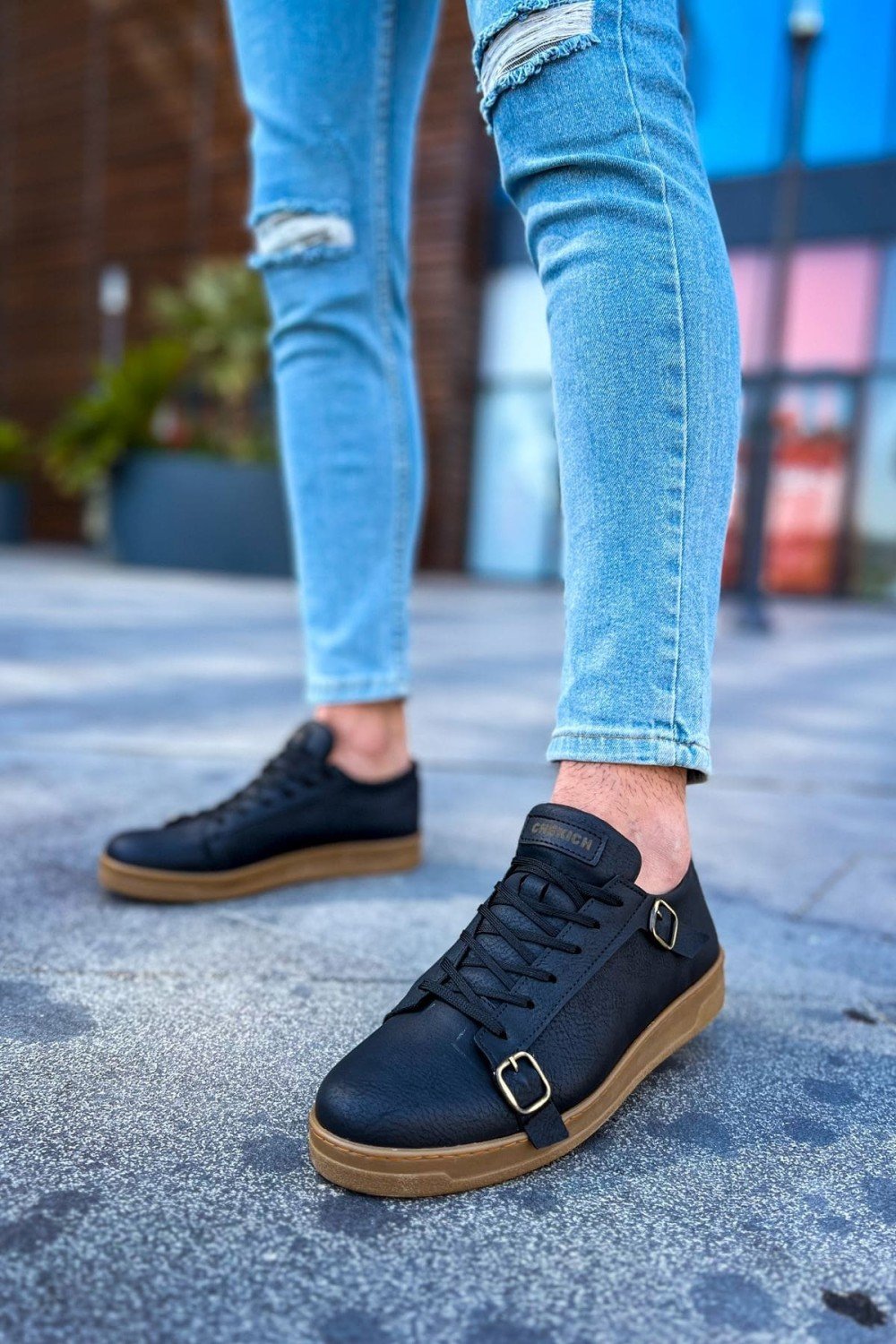 CH191 Side Buckle Erkek Günlük Bağcıklı Krep Taban Cilt Spor Sneaker Ayakkabı CKT - Siyah Erkek Ayakkabı CH191 Side Buckle Erkek Günlük Bağcıklı Krep Taban Cilt Spor Sneaker Ayakkabı CKT - Siyah – Chekich Erkek Ayakkabı