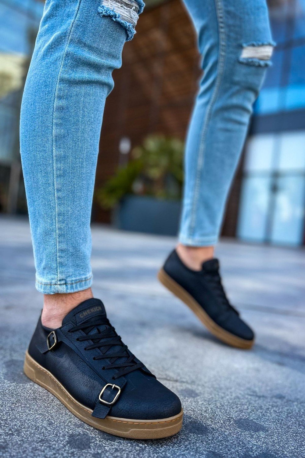 CH191 Side Buckle Erkek Günlük Bağcıklı Krep Taban Cilt Spor Sneaker Ayakkabı CKT - Siyah Erkek Ayakkabı CH191 Side Buckle Erkek Günlük Bağcıklı Krep Taban Cilt Spor Sneaker Ayakkabı CKT - Siyah – Chekich Erkek Ayakkabı