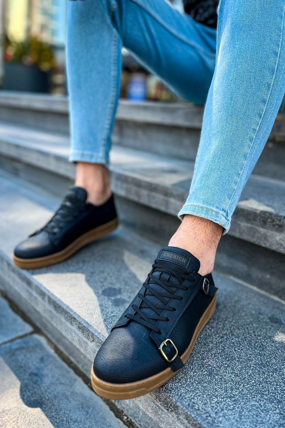 CH191 Side Buckle Erkek Günlük Bağcıklı Krep Taban Cilt Spor Sneaker Ayakkabı CKT - Siyah Erkek Ayakkabı CH191 Side Buckle Erkek Günlük Bağcıklı Krep Taban Cilt Spor Sneaker Ayakkabı CKT - Siyah – Chekich Erkek Ayakkabı