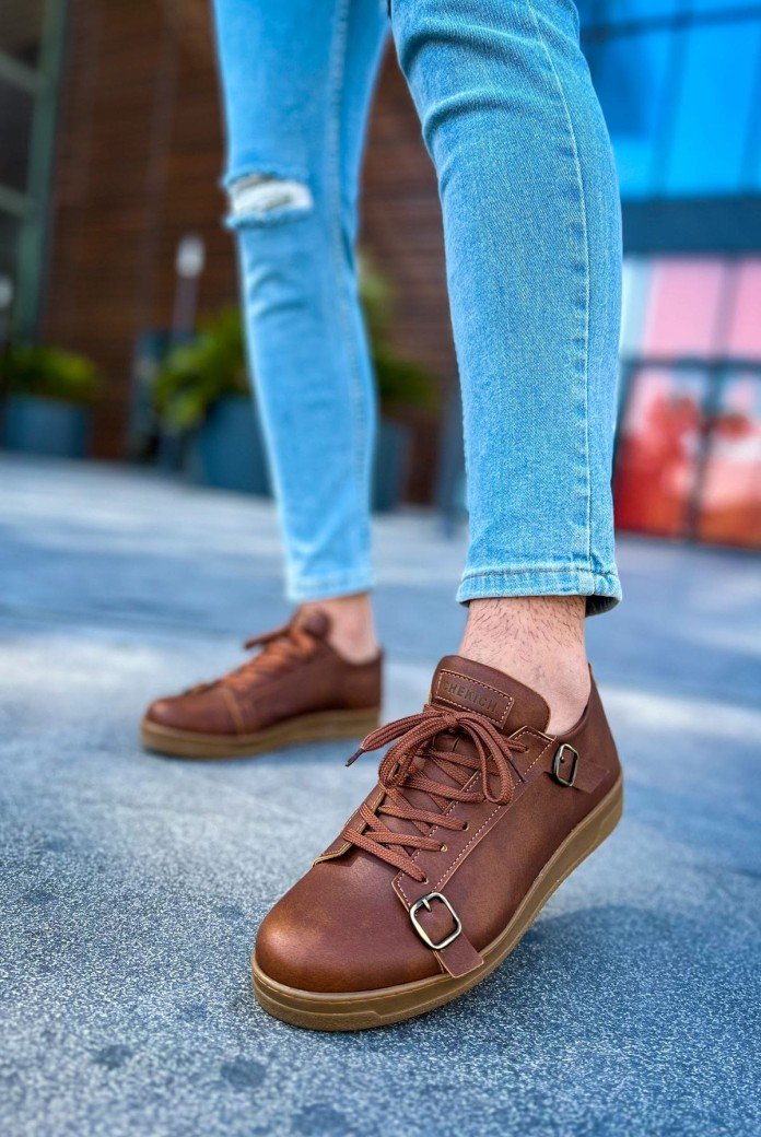 CH191 Side Buckle Erkek Günlük Bağcıklı Krep Taban Cilt Spor Sneaker Ayakkabı CKT - Taba CH191 Side Buckle Erkek Günlük Bağcıklı Krep Taban Cilt Spor Sneaker Ayakkabı CKT - Taba