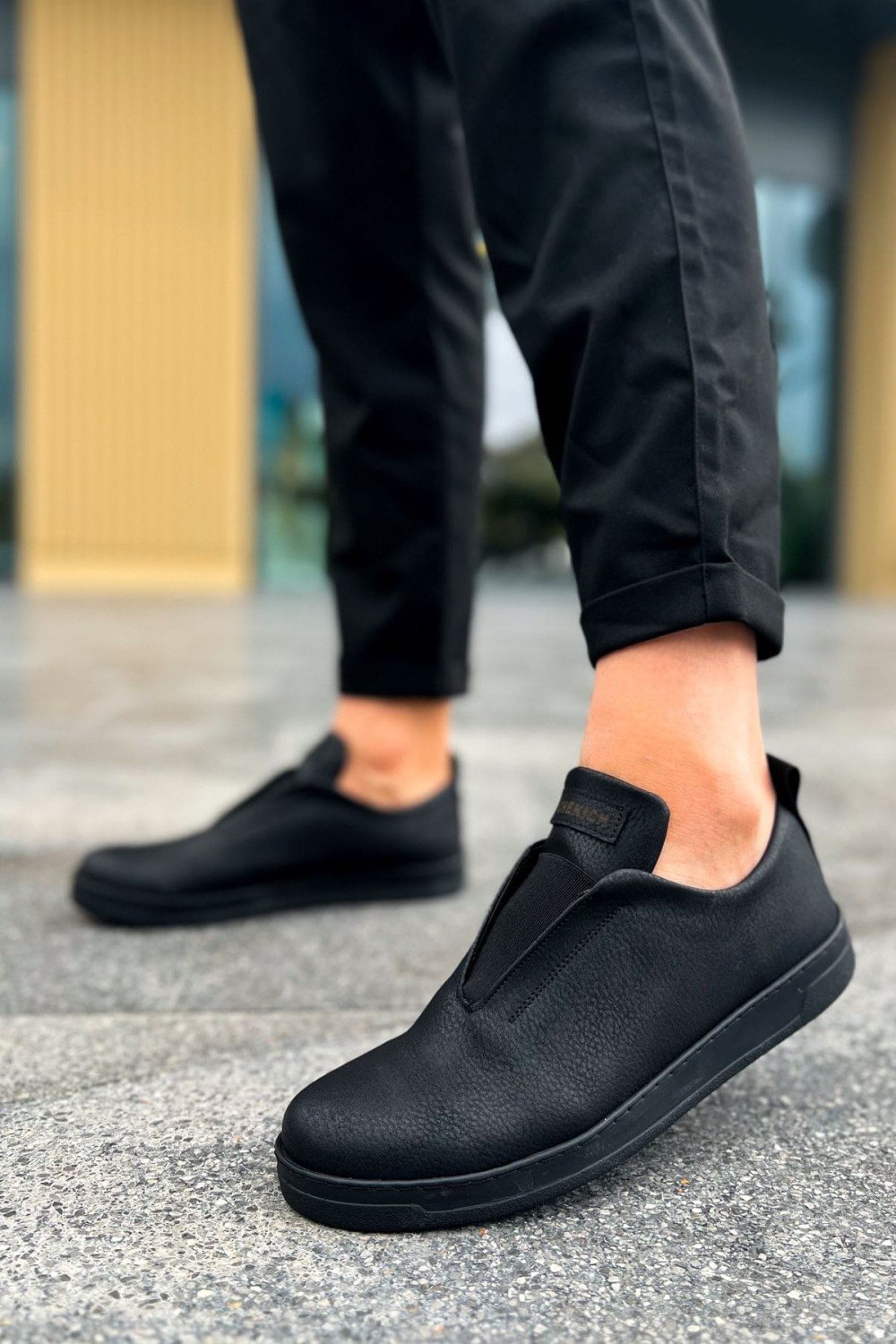 CH195 Rigidus Erkek Günlük Bağcıksız Cilt Spor Sneaker Ayakkabı CST - Siyah Erkek Ayakkabı CH195 Rigidus Erkek Günlük Bağcıksız Cilt Spor Sneaker Ayakkabı CST - Siyah – Chekich Erkek Ayakkabı