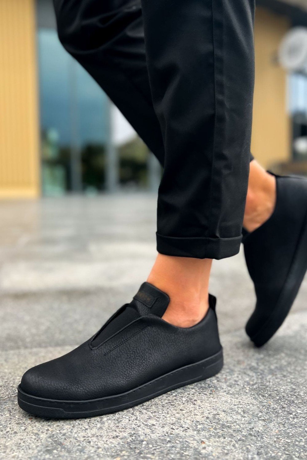 CH195 Rigidus Erkek Günlük Bağcıksız Cilt Spor Sneaker Ayakkabı CST - Siyah Erkek Ayakkabı CH195 Rigidus Erkek Günlük Bağcıksız Cilt Spor Sneaker Ayakkabı CST - Siyah – Chekich Erkek Ayakkabı
