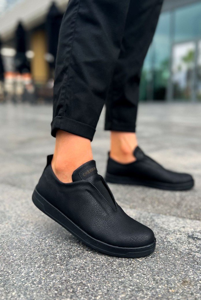 CH195 Rigidus Erkek Günlük Bağcıksız Cilt Spor Sneaker Ayakkabı CST - Siyah CH195 Rigidus Erkek Günlük Bağcıksız Cilt Spor Sneaker Ayakkabı CST - Siyah